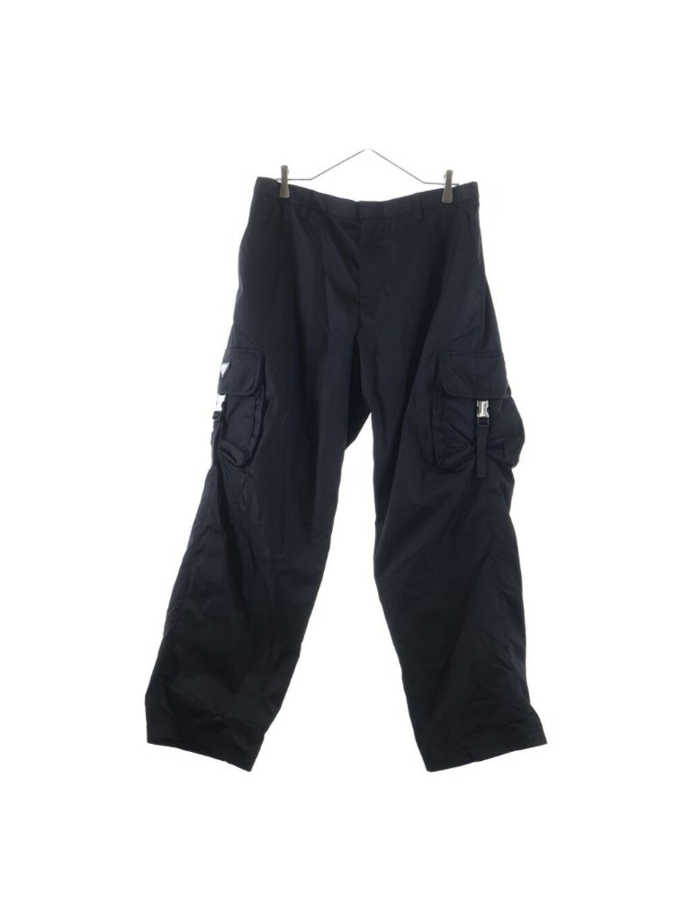 Prada Re-Nylon Cargo Pants Nylon Black with Plate Logo